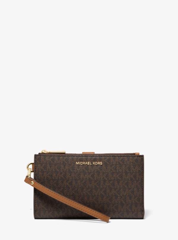 Damske Penazenky Michael Kors Adele Logo Smartphone Hnede - Doplnky Michael Kors Vypredaj | ZCWOG-2817